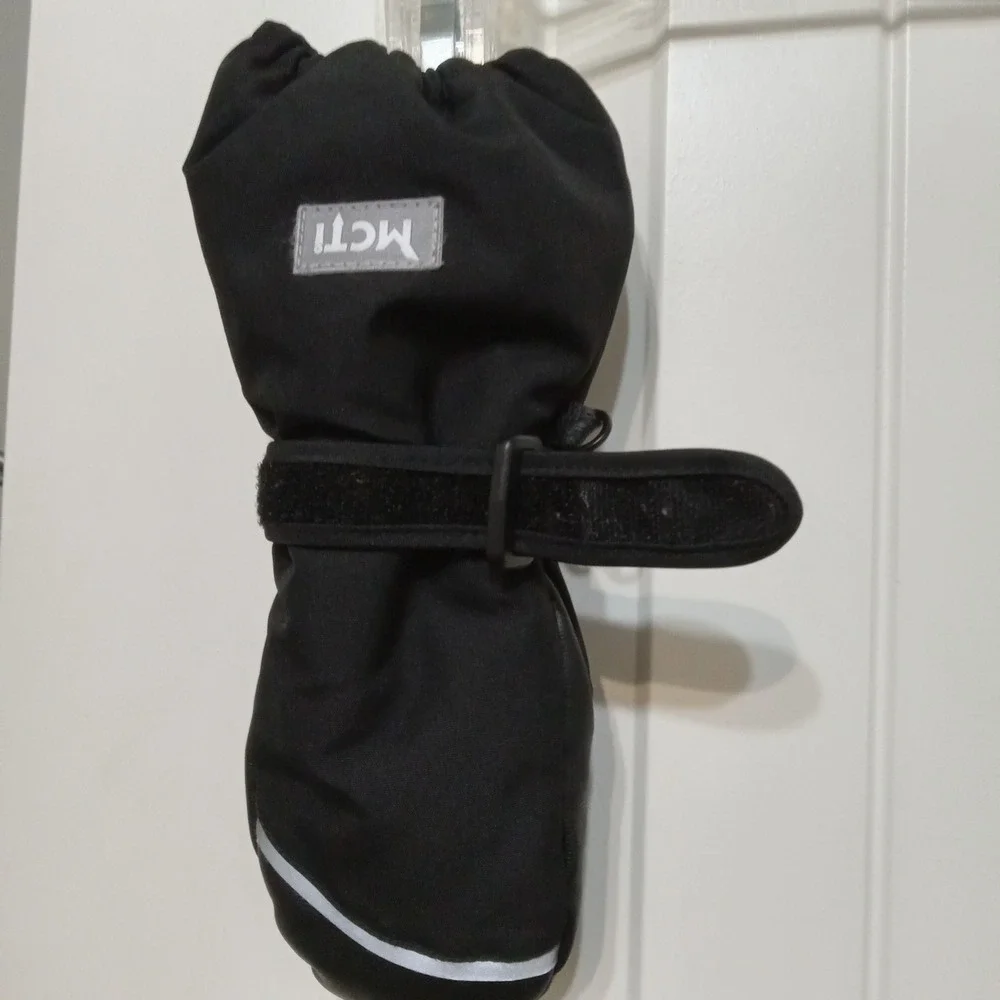 MCTI Kids Winter Mittens Black Fleece Lined‎ Waterproof Insulated KDS-19 XXXS